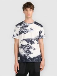 4F T-shirt regular z nadrukiem męski - czarny L. Czarne t-shirty męskie 4f, l, bez wzorów, z materiału, bez kołnierzyka. Za 79.99 zł.