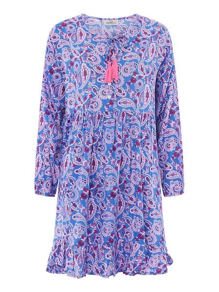 Zwillingsherz Sukienka w kolorze niebieskim rozmiar: L/XL. Niebieskie sukienki damskie Zwillingsherz, na co dzień, l, bez wzorów, z wiskozy, bez kołnierzyka, bez ramiączek, mini, proste. Za 109.26 zł.