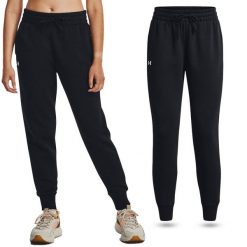 Spodnie dresowe damskie Under Armour Rival Fleece joggery. Czarne spodnie dresowe damskie Under Armour, xl, z dresówki. Za 219.50 zł.
