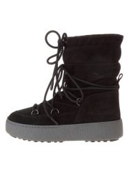 Moon Boot Skórzane botki zimowe "Ltrack" w kolorze czarnym rozmiar: 37. Czarne botki damskie Moon Boot, na zimę, ze skóry, bez obcasa, bez zapięcia. Za 424.06 zł.