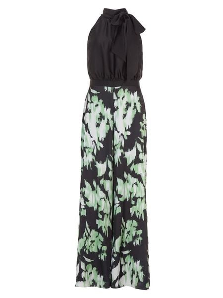 SWING Kombinezon w kolorze czarno-zielonym rozmiar: 46. Czarne kombinezony damskie Swing, bez wzorów, bez kołnierzyka, bez ramiączek. Za 369.95 zł.