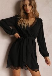 Czarna Sukienka Twinklebreeze. Czarne sukienki damskie Renee, na imprezę, l, bez wzorów, z koronki, bez kołnierzyka, bez ramiączek. W wyprzedaży za 111.99 zł.