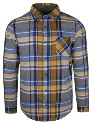 Flanelowa Koszula Sportowa (Casual) - Brave Soul - Niebiesko-Musztardowa Kratka. Niebieskie koszule męskie Brave Soul, m, bez wzorów, z bawełny, bez kołnierzyka, bez ramiączek. Za 99.00 zł.