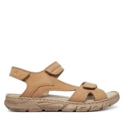 Sandały Josef Seibel. Brązowe sandały damskie Josef Seibel, bez wzorów, bez obcasa, na płaskiej podeszwie. Za 359.99 zł.