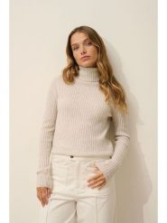 Just Cashmere Kaszmirowy golf "Miraya" w kolorze beżowym rozmiar: L. Brązowe golfy damskie Just Cashmere, l, bez wzorów, z kaszmiru, bez ramiączek. Za 346.99 zł.