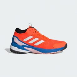 Buty halowe Crazyflight 6 Mid. Białe buty sportowe na co dzień męskie Adidas, z gumy, bez zapięcia, trekkingowe. Za 618.80 zł.