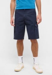 MĘSKIE SZORTY CARGO MUSTANG Houston Cargo Shorts - Navy Blazer 1016460 5324. Niebieskie szorty męskie Mustang, bez kołnierzyka. Za 169.99 zł.
