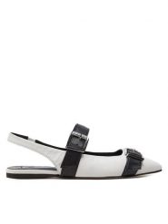 KARL LAGERFELD Sandały Konnie KL40186 Biały. Białe sandały damskie Karl Lagerfeld, bez wzorów, ze skóry, bez obcasa, na płaskiej podeszwie. Za 499.99 zł.