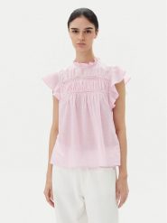 ONLY Bluzka Katti 15337637 Różowy Regular Fit. Czerwone bluzki damskie Only, l, bez wzorów, z bawełny, bez ramiączek. Za 79.99 zł.