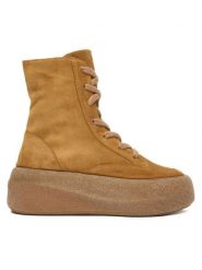 Vic Matié Botki 1H4104D F04H010310 Brązowy. Brązowe botki damskie Vic Matié, ze skóry, bez obcasa, na koturnie, bez zapięcia. Za 1,379.00 zł.