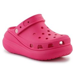 Klapki Crocs Classic Crush Clog 207521-6ZQ różowe. Czerwone klapki damskie bez wzorów, bez obcasa. Za 435.61 zł.