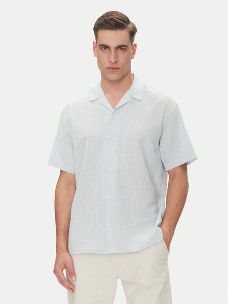 Jack & Jones Koszula Luke 12277185 Niebieski Relaxed Fit. Niebieskie koszule męskie Jack & Jones, m, bez wzorów, z bawełny, bez kołnierzyka, bez ramiączek. Za 93.99 zł.