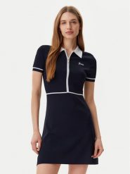 Guess Sukienka dzianinowa V5GK00 Z3D60 Granatowy Regular Fit. Niebieskie sukienki damskie Guess, m, z aplikacjami, z dzianiny, bez kołnierzyka, bez ramiączek. Za 369.99 zł.