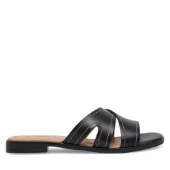 Klapki Lasocki. Czarne klapki damskie Lasocki, bez wzorów, bez obcasa. Za 129.99 zł.