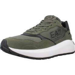 Buty EA7 7X000341 Zielony. Zielone buty trekkingowe męskie EA7, z tkaniny, bez zapięcia. W wyprzedaży za 630.30 zł.