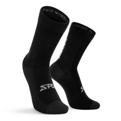 Skarpetki rowerowe z wełną merino Kolarstwo Siroko SRX Grappa. Czarne skarpetki damskie SIROKO, bez wzorów, z elastanu. Za 76.00 zł.