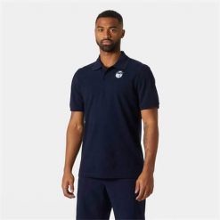 Koszulka sportowa męska Helly Hansen Marstrand Polo. Niebieskie koszulki polo męskie Helly Hansen, m, z bawełny, bez ramiączek. Za 431.00 zł.