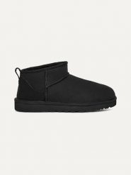 UGG Skórzane botki "Classic Ultra Mini" w kolorze czarnym rozmiar: 41. Czarne buty zimowe męskie Ugg, z wełny, bez zapięcia. Za 569.68 zł.