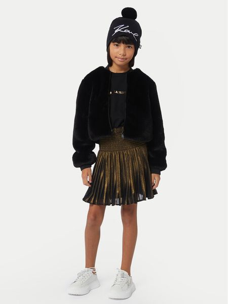 Karl Lagerfeld Kids Sukienka codzienna Z30189 D Czarny Regular Fit. Czarne sukienki dziewczęce Karl Lagerfeld Kids, bez wzorów, z syntetyku, bez ramiączek. Za 369.99 zł.