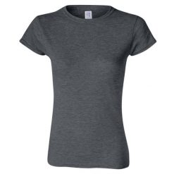Koszulka Damska Softstyle Heather. Szare t-shirty damskie Gildan, m, bez wzorów, z bawełny, bez kołnierzyka. Za 41.99 zł.
