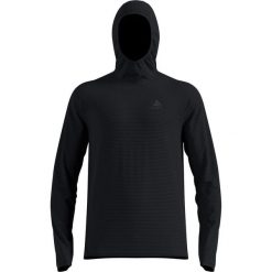 Bluza z kapturem Odlo Mid layer hoody ESSENTIAL THERMAL. Czarne bluzy z kapturem męskie Odlo, na jesień, uniwersalny, z elastanu. Za 339.99 zł.