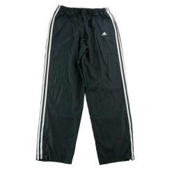 Second life - Spodnie dresowe męskie z zamkami przy kostkach Y2K - Jak nowy. Czarne spodnie sportowe męskie Adidas, z dresówki. Za 106.46 zł.
