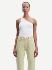 Samsøe Samsøe Bluzka Sophie F23100114 Biały Slim Fit. Białe bluzki damskie Samsoe & Samsoe, s, bez wzorów, z bawełny, bez ramiączek. Za 229.99 zł.