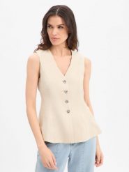 Msch Copenhagen Kamizelka - MSHEsteriane Kobiety Sztuczne włókno beżowy, XS. Brązowe kamizelki damskie MSCH Copenhagen, xs, z włókna. Za 279.95 zł.