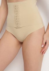 Beżowa Bielizna modelująca Majtki z Wysokim Stanem Efroneira. Brązowa bielizna wyszczuplająca Born2be. Za 39.99 zł.