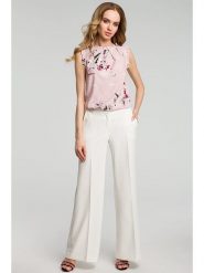 Made of emotion Spodnie w kolorze kremowym rozmiar: L. Brązowe spodnie materiałowe damskie Made Of Emotion, bez wzorów, z materiału. Za 169.99 zł.