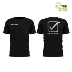 Bawełniana koszulka Givova Cubo Black 2xl. Czarne t-shirty damskie Givova, xl, bez wzorów, z bawełny, bez kołnierzyka. Za 59.82 zł.