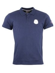 Peak Mountain Koszulka polo w kolorze niebieskim rozmiar: L. Niebieskie koszulki polo męskie Peak Mountain, l, bez wzorów, z bawełny, bez ramiączek. Za 83.42 zł.