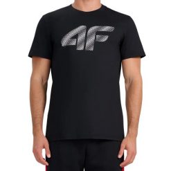Koszulka męska 4F - bawełniany T-shirt, regular fit. Czarne t-shirty męskie 4f, m, bez wzorów, z bawełny, bez kołnierzyka. Za 59.99 zł.