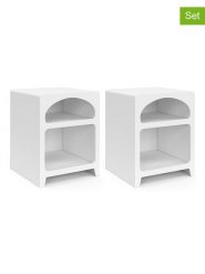 IDOMYA Essentials Stoliki nocne (2 szt.) w kolorze białym - 40 x 50 x 40 cm rozmiar: onesize. Białe koszule nocne damskie IDOMYA Essentials, bez wzorów, z materiału. Za 260.99 zł.