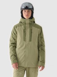 4F Kurtka narciarska membrana 10000 męska - khaki XL. Brązowe kurtki męskie 4f, m, bez wzorów, z dzianiny, z kapturem, narciarskie. W wyprzedaży za 299.99 zł.