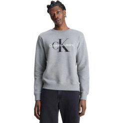 Bluza Calvin Klein Core Monogram, Mężczyźni. Szare bluzy bez kaptura męskie CALVIN KLEIN, m, z bawełny. Za 490.00 zł.