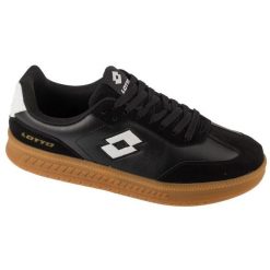 Buty Lotto Makera 2401070U-1110 czarne. Czarne buty sportowe na co dzień męskie z gumy, bez zapięcia. Za 220.50 zł.