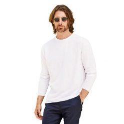 Męska Oryginalna Koszulka Z Długim Rękawem. Białe koszulki męskie z długim rękawem Fruit of the Loom, m, z bawełny. Za 37.99 zł.