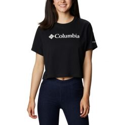 Koszulka trekkingowa damska Columbia North Cascades Cropped. Czarne bluzki damskie Columbia, s, bez wzorów, sportowe, bez kołnierzyka, bez ramiączek. Za 66.99 zł.
