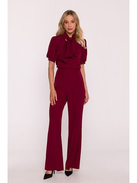 Stylove Kombinezon w kolorze bordowym rozmiar: L. Czerwone kombinezony damskie Stylove, l, bez wzorów, bez kołnierzyka, bez ramiączek. Za 214.95 zł.