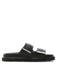 DeeZee Klapki 86009-4 Czarny. Czarne klapki damskie DeeZee, bez wzorów, ze skóry, bez obcasa. Za 139.99 zł.