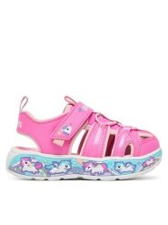 Skechers Sandały Play Scene Splash - Cute Crew 303162N/PKLP Różowy. Czerwone sandały dziewczęce Skechers, ze skóry, bez zapięcia. Za 179.99 zł.