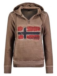Geographical Norway Bluza w kolorze jasnobrązowym rozmiar: S. Brązowe bluzy z kapturem damskie Geographical Norway, s. Za 123.40 zł.