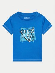 Guess T-Shirt N4YI00 K8HM4 Niebieski Regular Fit. Niebieskie t-shirty chłopięce Guess, z aplikacjami, z bawełny, bez ramiączek. Za 49.99 zł.