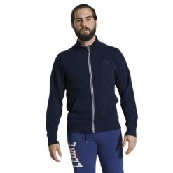 Męska bluza Leone 1947 Apparel. Niebieskie bluzy bez kaptura męskie LEONE 1947 APPAREL, bez wzorów, z tkaniny, sportowe, bez kołnierzyka, bez ramiączek. Za 159.14 zł.