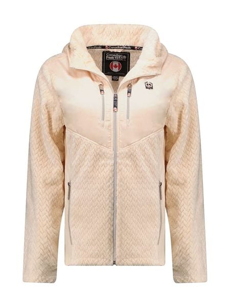 Canadian Peak Kurtka polarowa "Urenaeak" w kolorze beżowym rozmiar: XL. Brązowe kurtki damskie Canadian Peak, xl, bez wzorów, z materiału, bez kaptura. Za 174.43 zł.