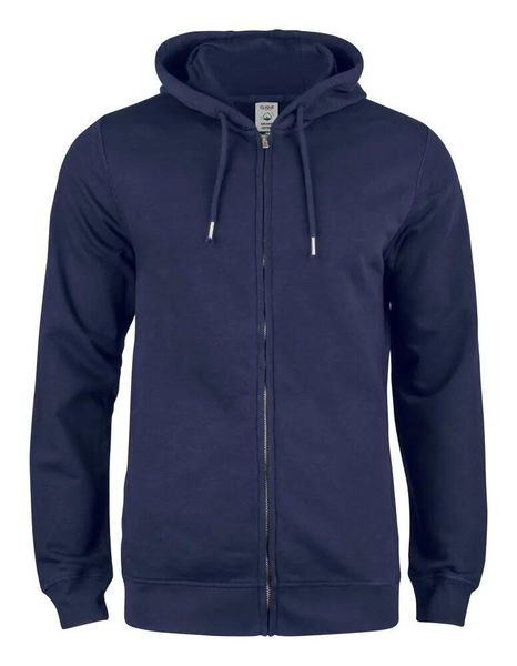 Clique Premium OC Hoody Full Zip - bluza z kapturem z bawełny organicznej. Niebieskie bluzy z kapturem męskie CLIQUE, m, z bawełny. Za 290.35 zł.