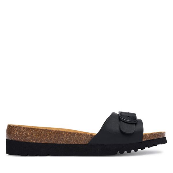 Klapki Scholl. Czarne klapki damskie Scholl, bez wzorów, bez obcasa. Za 269.99 zł.