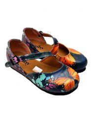 Goby Skórzane baleriny w kolorze granatowym ze wzorem rozmiar: 39. Niebieskie baleriny damskie Goby, bez wzorów, bez obcasa. Za 193.70 zł.