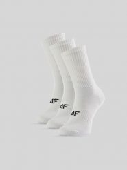 4F Skarpetki długie (3-pack) męskie - białe 43-46. Białe skarpetki męskie 4f, bez wzorów, z bawełny. Za 59.99 zł.